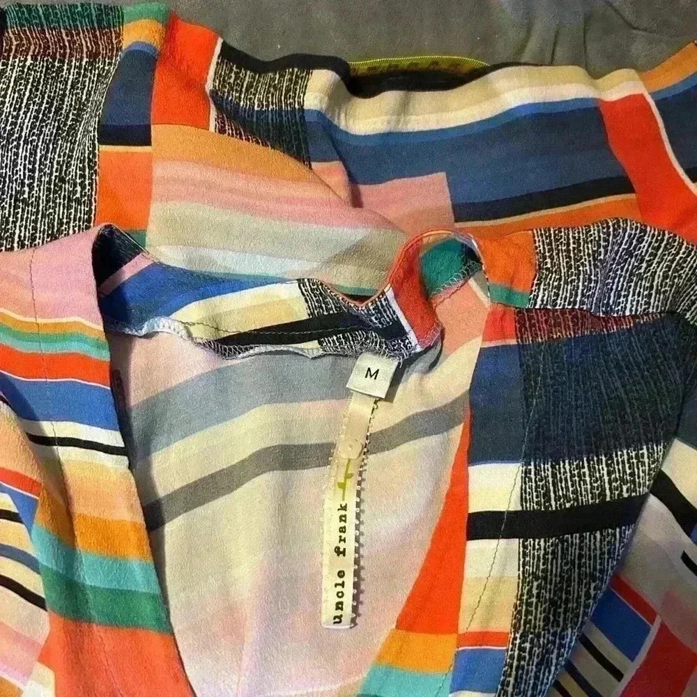 Uncle Frank Multicolor Geometric Short Casual Dress, M - Picture 8 of 8